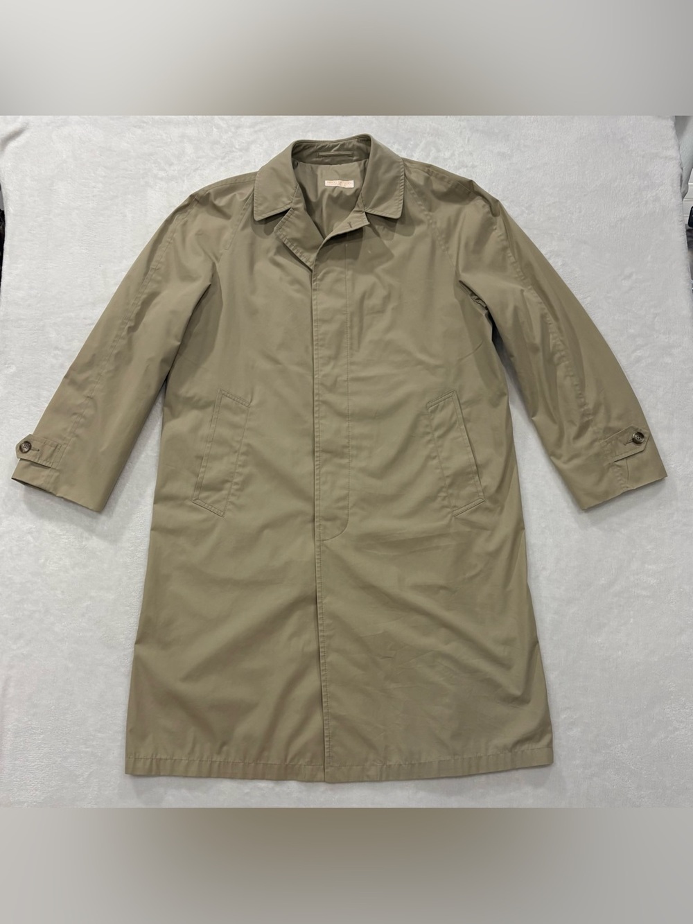 Vintage Brooks Brothers Automatic Wash and Wear Tan Trench Coat Men's Size 40R